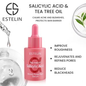 ESTELIN TEATREE OIL ( SALICYLIC ) ACID SHRINK PORES FACE SERUM 30mL