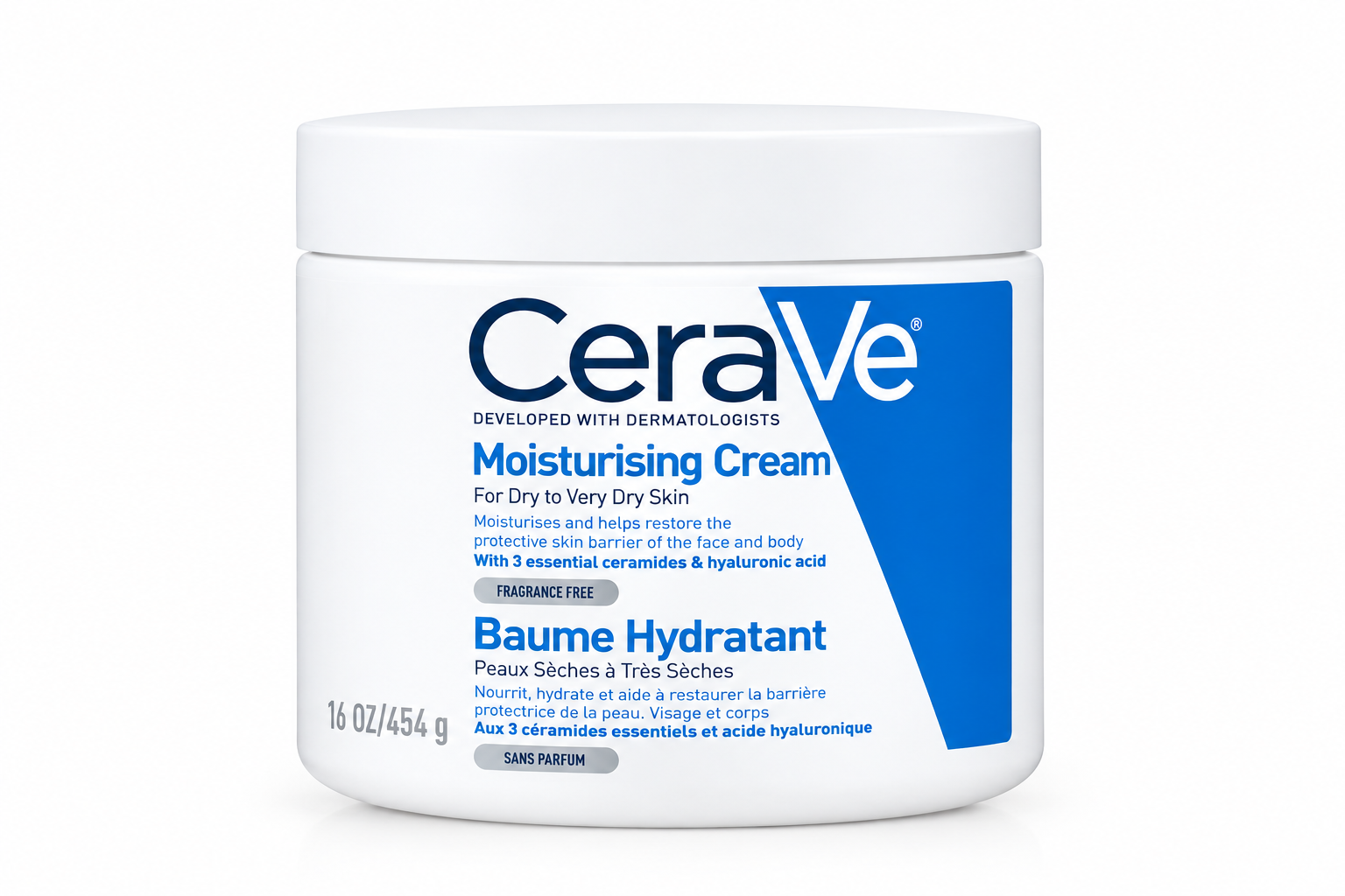 CERAVE MOISTURISING CREAM FOR DRY TO VERY DRY SKIN ( BAUME HYDRATANT ) 454g-Acne Control, Redness Relief & Brightening Treatment