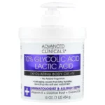 advanced clinicals ( 10% glycolic acid +lactic acid ) exfoilating body cream 454g