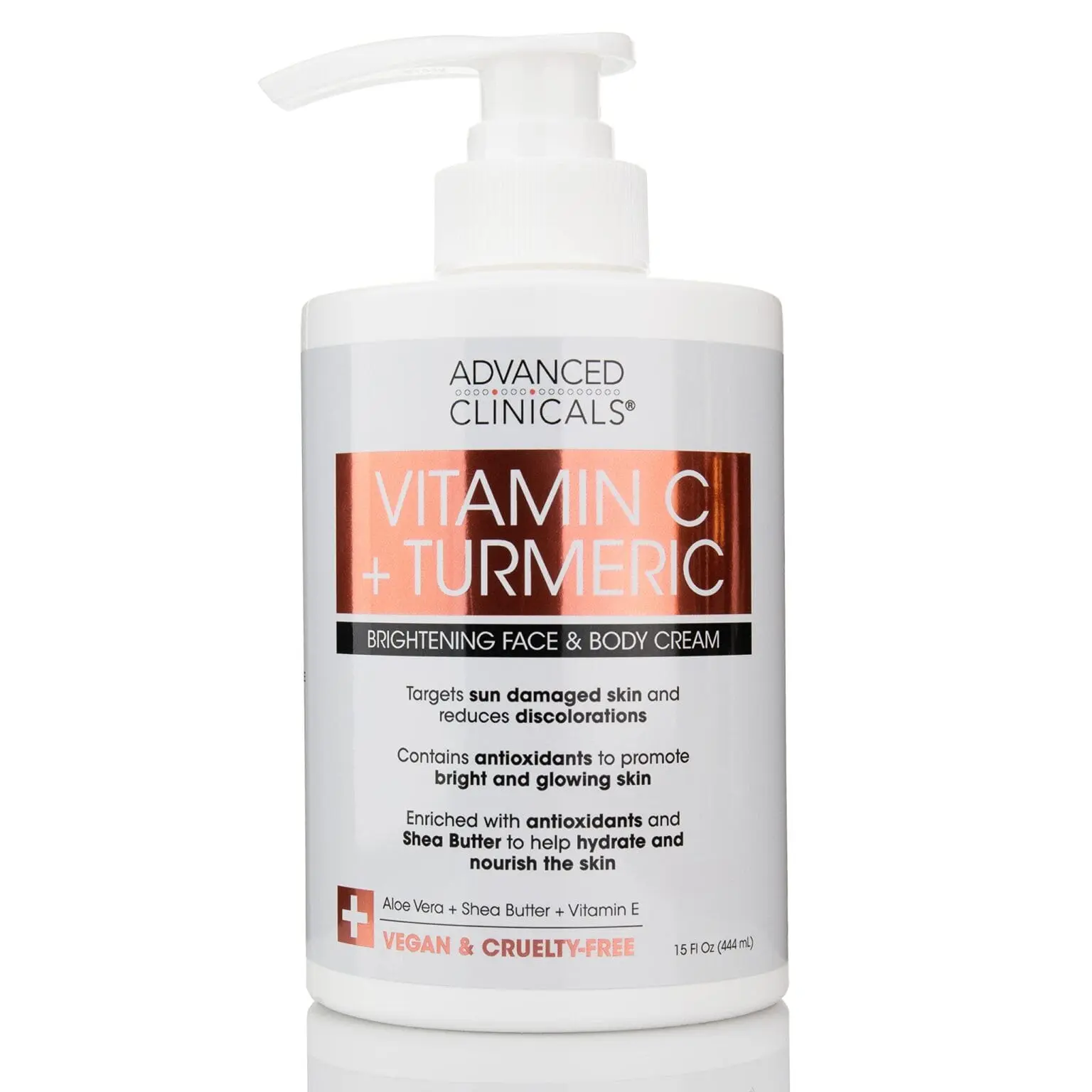 advanced clinicals ( vitamin c + tumeric brightening face & body cream ) 444ml