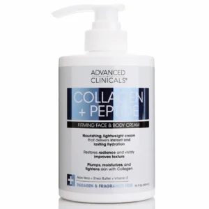 advanced clinicals collagen + peptide firming face & body cream 444ml