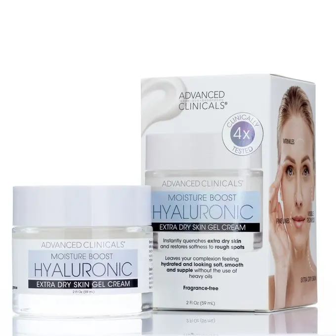 advanced clinicals moisture boost hyaluronic gel cream for extra dry skin 2fl.oz. 59ml