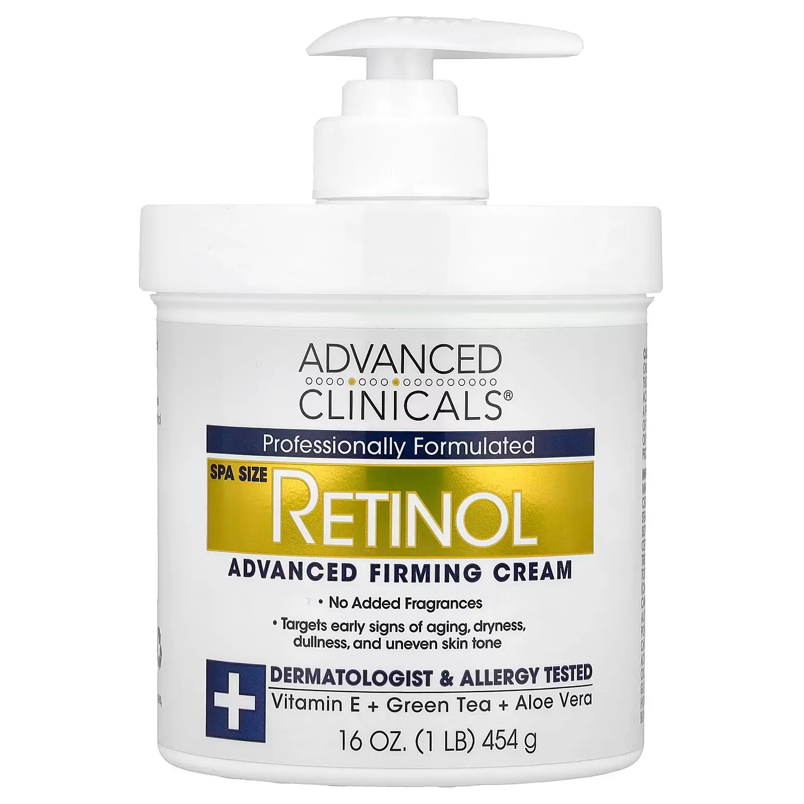 advanced clinicals retinol firming cream 454g