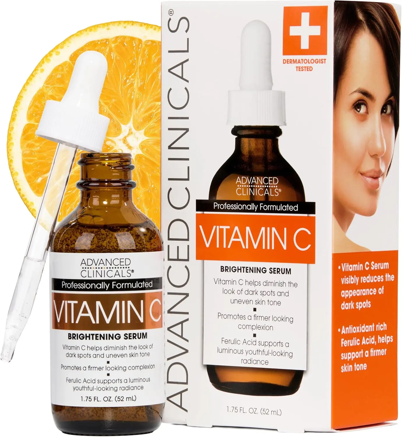 advanced clinicals vitamin c serum 52ml brightening & anti aging face serum