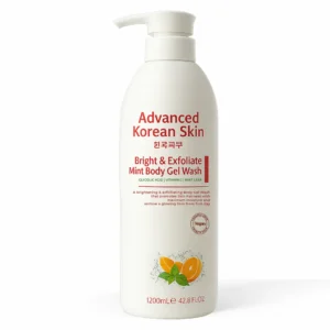advanced korean skin bright & exfoliate mint body gel wash (white) 1200ml