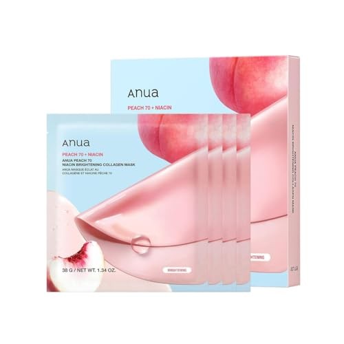 anua peach 70 + niacin brightening collagen mask (38g)