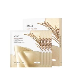 anua rice 70 + ceramide glow collagen mask (38g)
