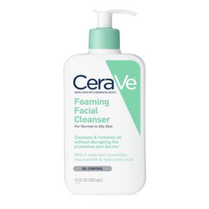 cerave foaming facial cleanser for normal to oily skin 12fl.oz 355ml (usa)