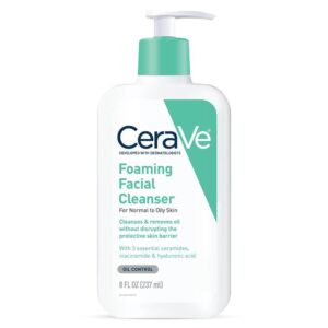 cerave foaming facial cleanser for normal to oily skin 8fl.oz 237ml (usa)
