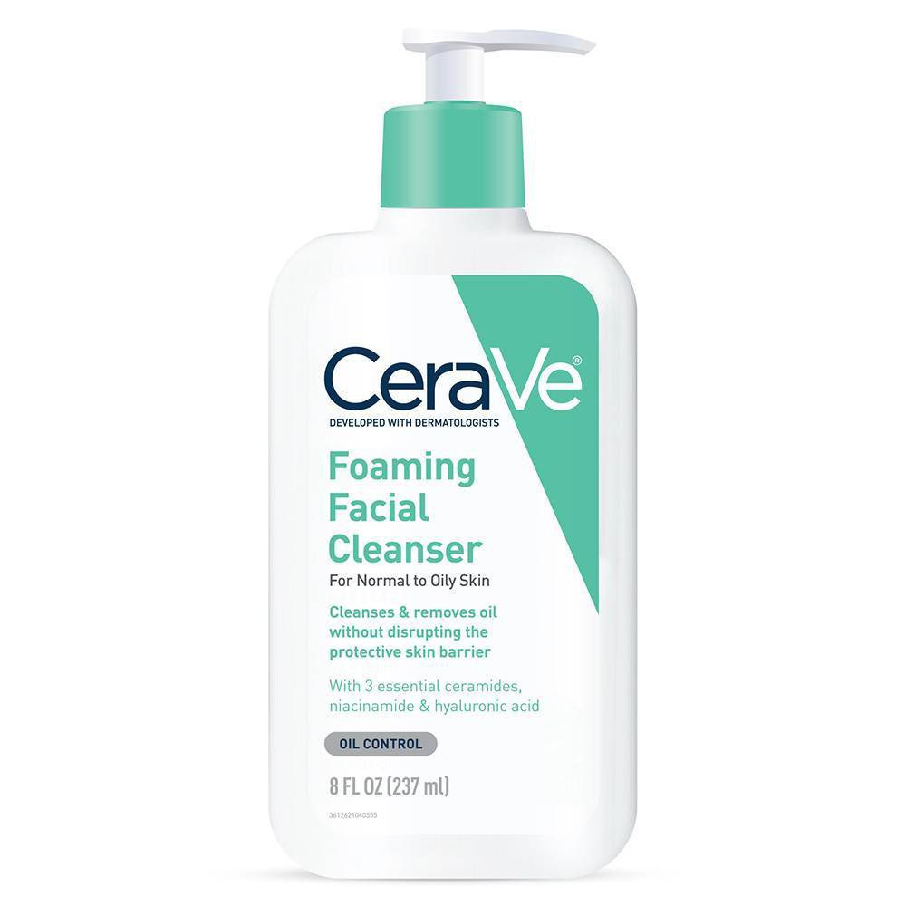 cerave foaming facial cleanser for normal to oily skin 8fl.oz 237ml (usa)
