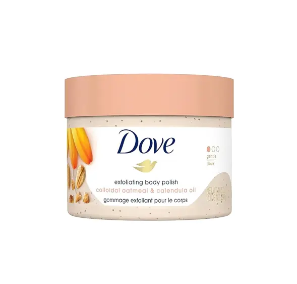 dove colloidal oatmeal & calendula oil exfoliating body polish 298g