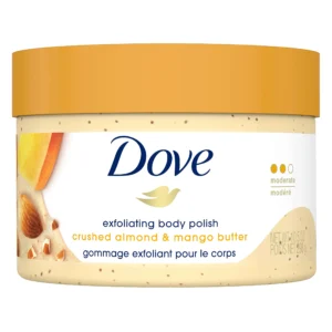 dove crushed almond & mango butter exfoliating body polish 298g