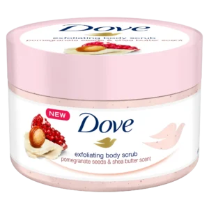 dove pomegranate seed & shea butter exfoliating body polish (light pink) 298g