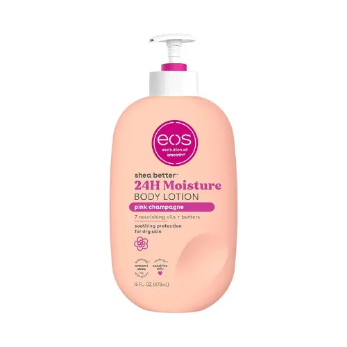 eos shea butter 24h moisture body lotion (pink champange) 16 fl. oz. 473ml