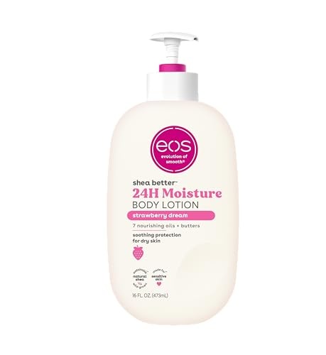 eos shea butter 24h moisture body lotion (strawberry dream) 16 fl. oz. 473ml