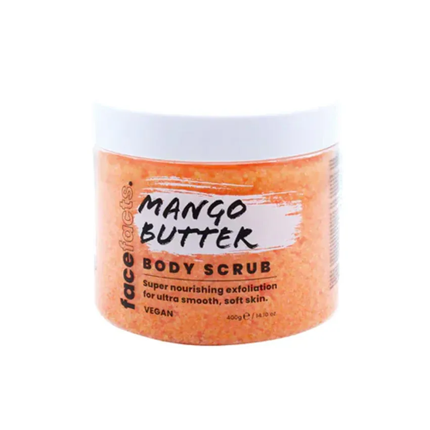 facefacts mango butter body scrub vegan 400g