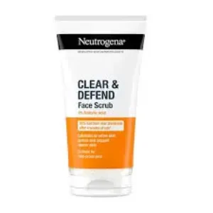 neutrogena clear & defend 2% salicylic acid face scrub 150ml