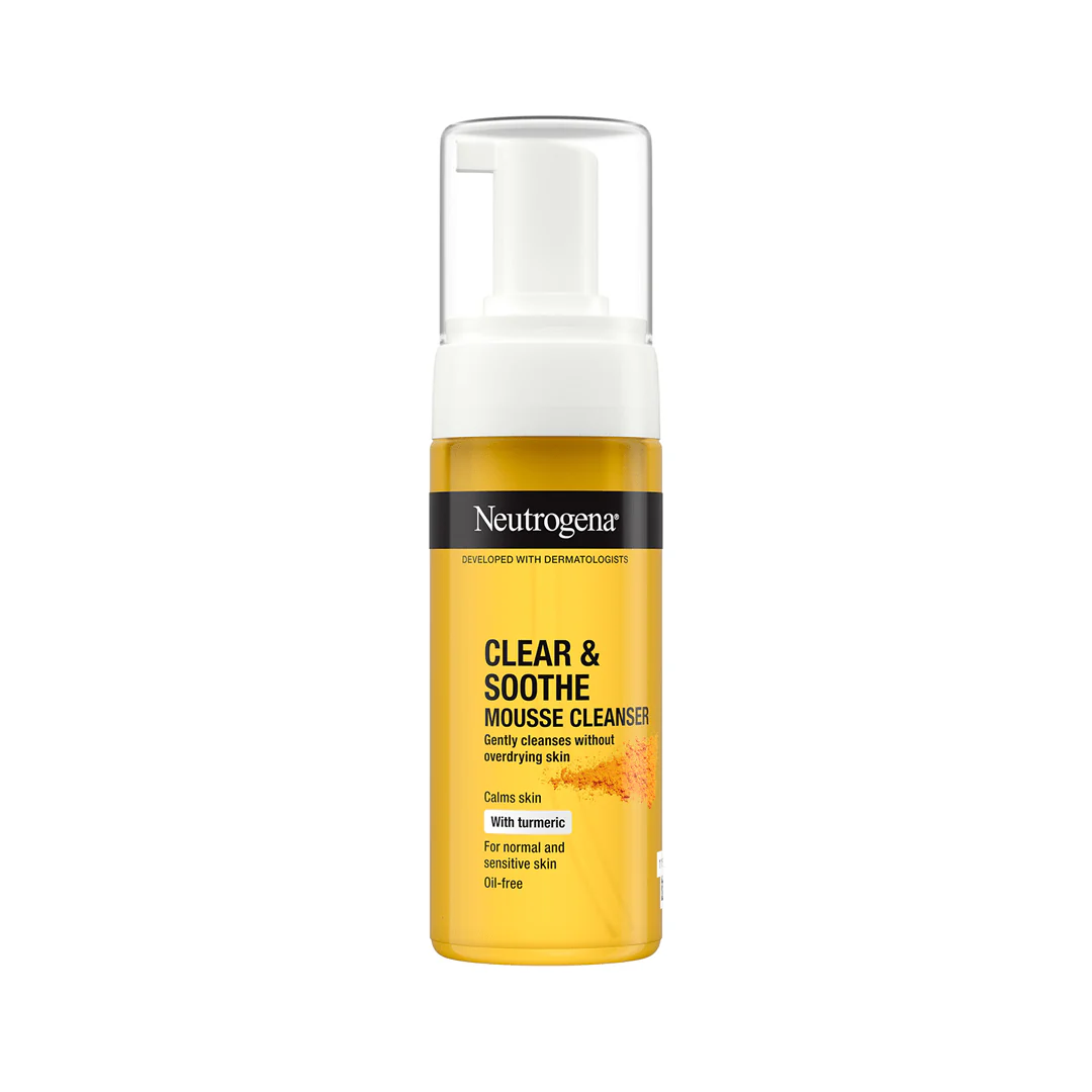 neutrogena clear & soothe mousse cleanser with turmeric 150ml