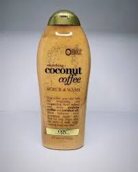 ogx sulfate free smoothing+coconut coffee scrub & wash 19.5fl.oz 577ml