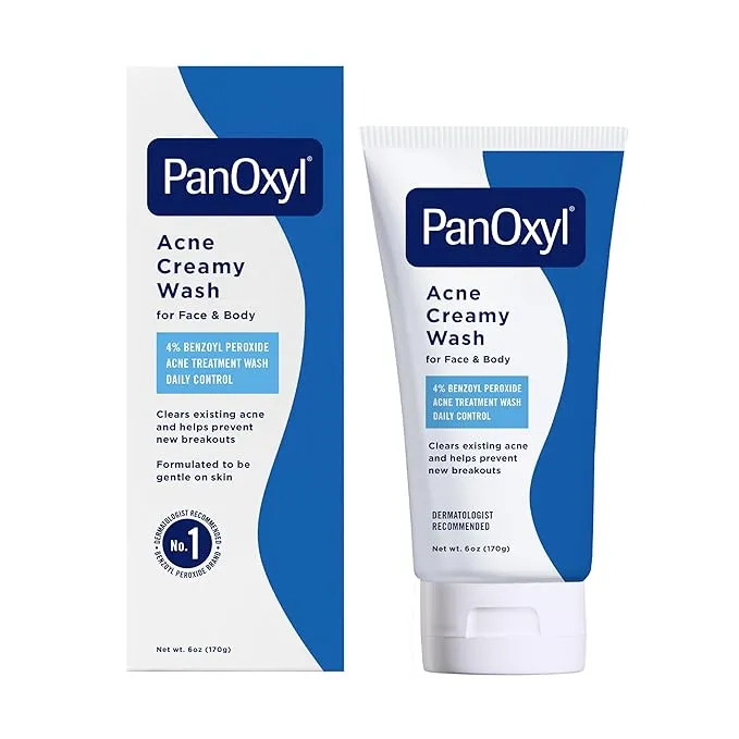 panoxyl acne creamy wash for face & body 4% benzoyl peroxide acne treatment wash 170g