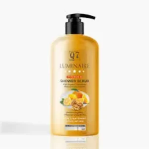 q7 paris luminaire [ vitamin c ] shower scrub | with vitamin c, glutathione, walnut & lemon complex ( skin lightening exfoliating ) 1000ml