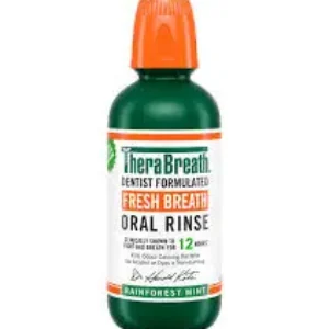 therabreath dentist formulated fresh breath oral rinse (rainforest mint) 473ml long lasting bad breath treatment mouthwash