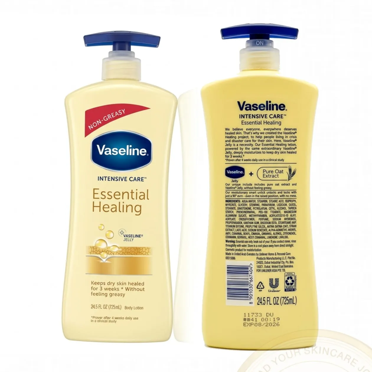 vaseline intense care essential healing body lotion 725ml ( short date expiry: aug. 2026 )