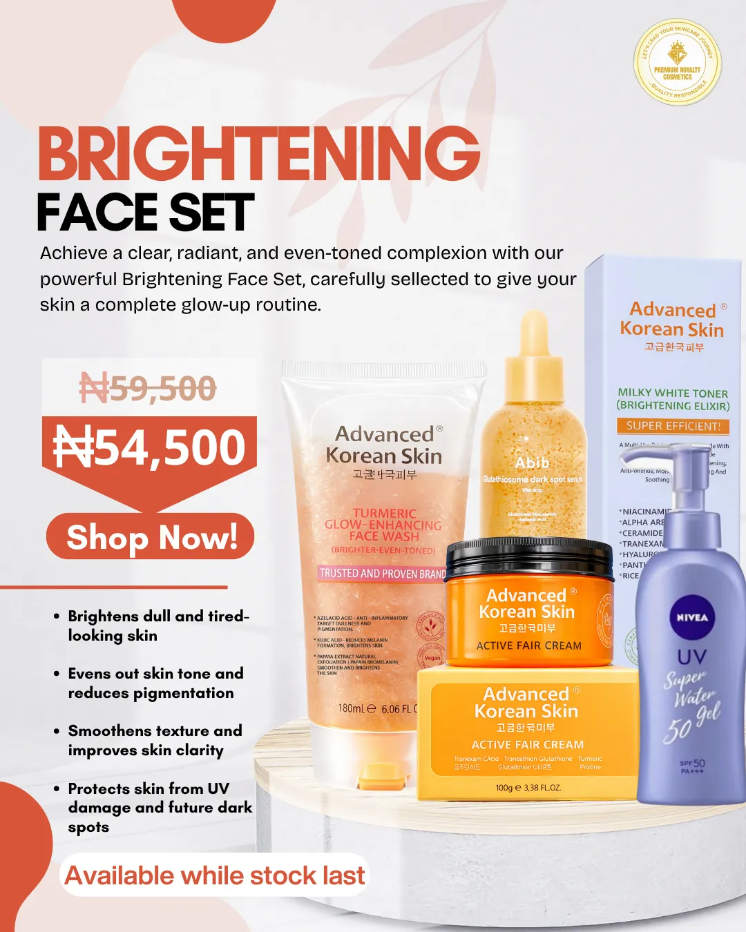 brightening face set