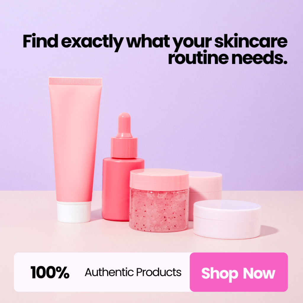 purple minimal skincare product instagram post