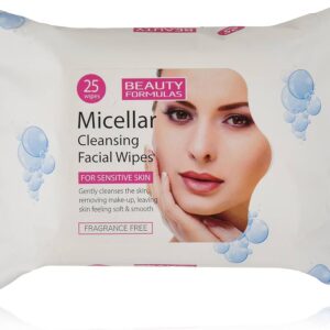 BEAUTY FORMULAS MICELLAR CLEANSING FACIAL WIPES FOR SENSITIVE SKIN 25 WIPES