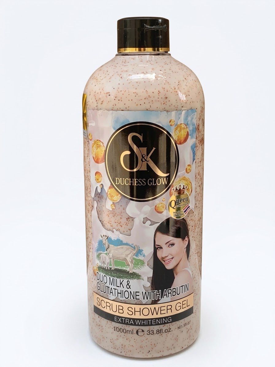 S&K DUCHESS GLOW ( DUO MILK & GLUTATHIONE WITH ARBUTIN ) EXTRA WHITENING SCRUB SHOWER GEL 33.8FL.OZ 1000mL