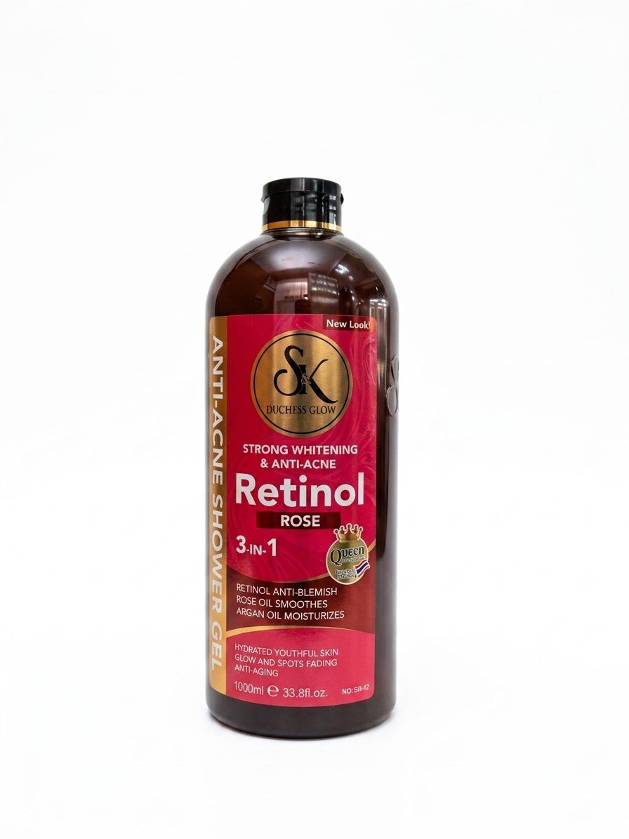 S&K DUCHESS GLOW ( RETINOL ROSE ) RETINOL ANTI-BLEMISH, ROSE OIL SMOOTHES, ARGAN OIL MOISTURIZER SHOWER GEL 33.8FL.OZ 1000mL
