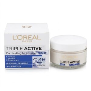 L'OREAL PARIS TRIPLE ACTIVE 24H ( COMFORTING MOISTURISER NIGHT ) GLYCERIN + CERAMIDE ( ALL SKIN TYPE ) 50mL
