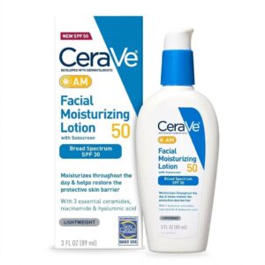 CERAVE ( AM ) [ FACIAL MOISTURIZING LOTION ] With Sunscreen | Broad Spectrum SPF 50  | LIGHTWEIGHT ( 89mL )