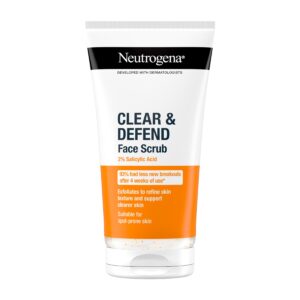 NEUTROGENA CLEAR & DEFEND 2% SALICYLIC ACID FACE SCRUB 150ml